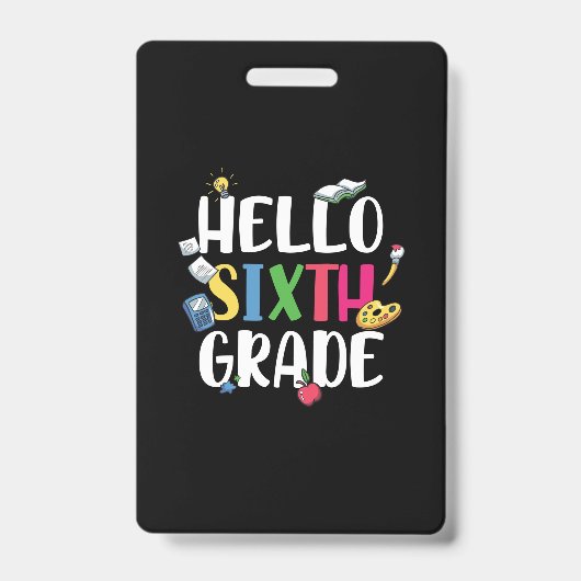 6e graad leraar Hallo 6e graad Badge (Voorzijde)