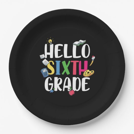 6e graad leraar Hallo 6e graad Papieren Bordje (Voorkant)