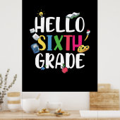 6e graad leraar Hallo 6e graad Poster (Keuken)