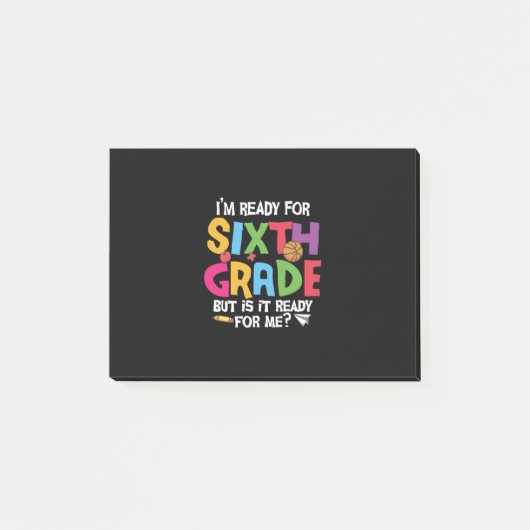 6e graad leraar klaar voor de zesde graad post-it® notes (Voorkant)