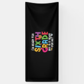 6e graad leraar klaar voor de zesde graad spandoek (Verticaal)