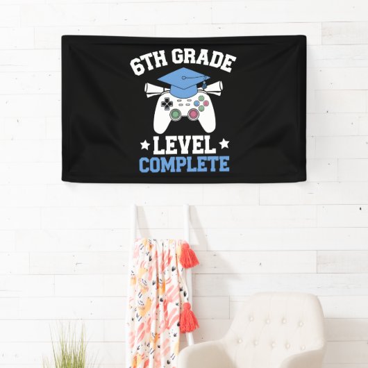 6e Graad Niveau Complete Gamer Gaming Afstuderen Spandoek (Insitu)