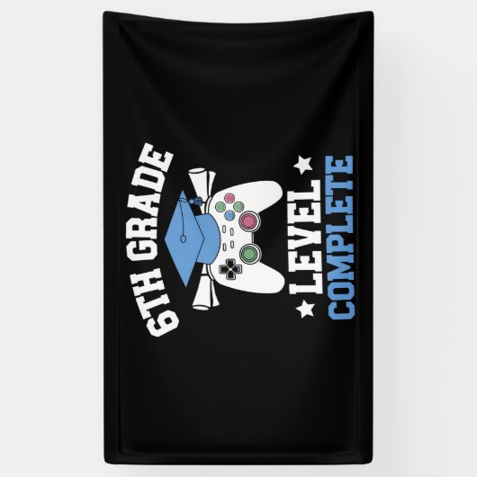 6e Graad Niveau Complete Gamer Gaming Afstuderen Spandoek (Verticaal)