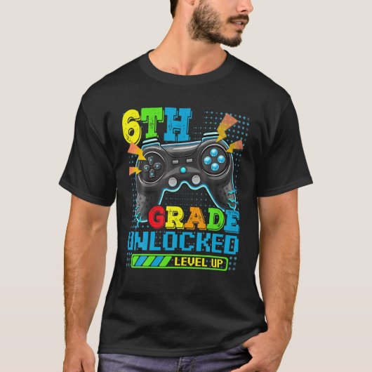 6e graad ontgrendeld niveau weer op school t-shirt (Voorkant)