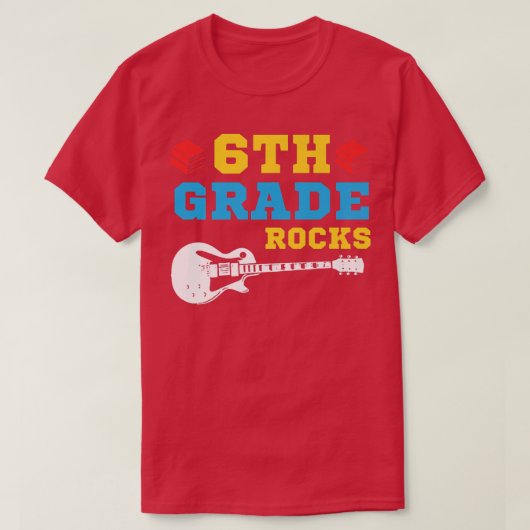6e graad Rocks Guitar Terug naar school Sith graad T-shirt (Design voorkant)
