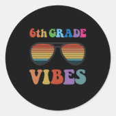 6e graad Vibes Ronde Sticker (Voorkant)