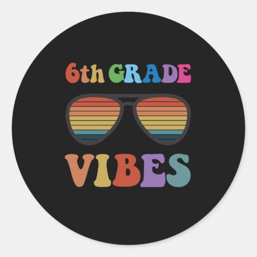 6e graad Vibes Ronde Sticker (Voorkant)