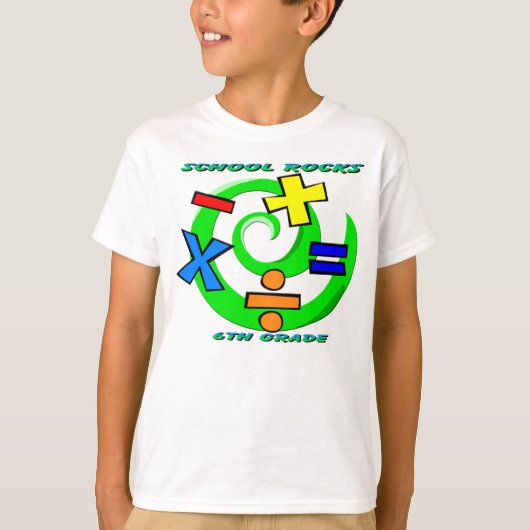 6e graads Rocks - Wiskunde Symbolen T-shirt (Voorkant)
