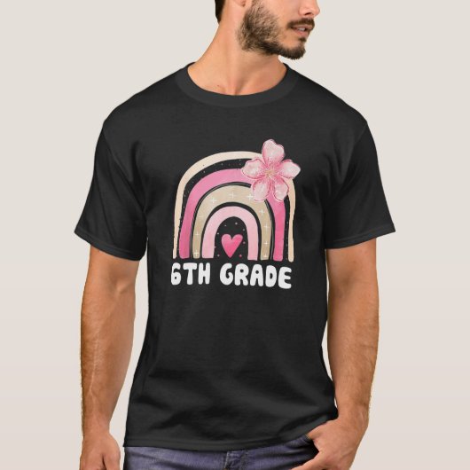 6e Grade Cute Rainbow Kinder Teachers Field Day 20 T-shirt (Voorkant)