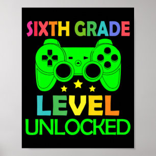 6e Gradenniveau Onvergrendelde videogame Terug naa Poster