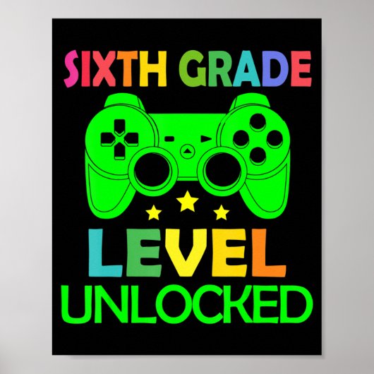 6e Gradenniveau Onvergrendelde videogame Terug naa Poster (Voorkant)