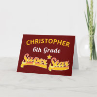 6e grafische kaart voor Superster Red School Afstu