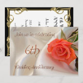 6e huwelijksfeestdag kaart (Voorkant / Achterkant)