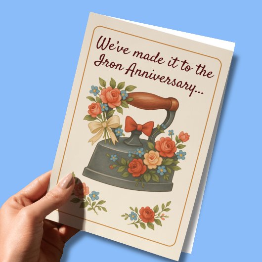 6e huwelijksverjaardag romantisch strijkijzer kaart