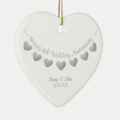 6e IJzeren Jubileum hartversiering Keramisch Ornament (Rechts)