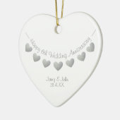 6e IJzeren Jubileum hartversiering Keramisch Ornament (Links)