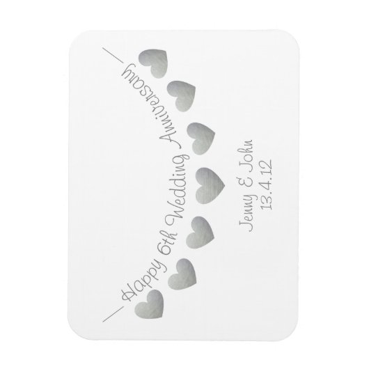 6e ijzeren trouwdag cadeau magneet (Verticaal)