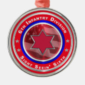 6e infanteriedivisie kerstmis metalen ornament (Voorkant)