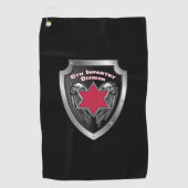 6e infanteriedivisie "Sight Seein" 6e schild Golfhanddoek (Voorkant)