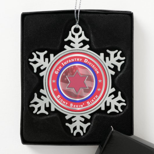 6e infanteriedivisie tin sneeuwvlok ornament (Kistje)