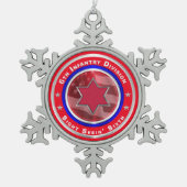 6e infanteriedivisie tin sneeuwvlok ornament (Voorkant)