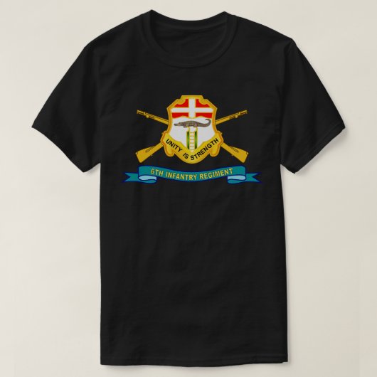 6e Infanterieregiment DUI w BR Ribbon X T-shirt (Design voorkant)