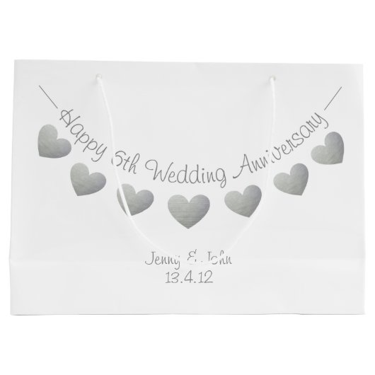 6e Iron Wedding Jubileum cadeau tas Groot Cadeauzakje (Achterkant)