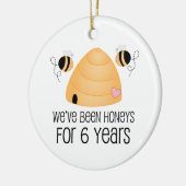 6e Jubileum Couple Cadeau Keramisch Ornament (Links)