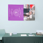 6e jubileum hart gepersonaliseerde foto paarse spandoek (Beurs)
