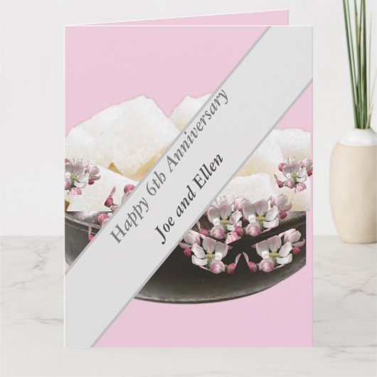 6e Jubileum, ijzer en suiker Kaart (Voorkant)