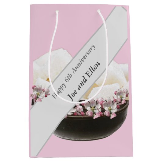 6e Jubileum, ijzer en suiker Medium Cadeauzakje (Voorkant)