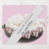 6e Jubileum, ijzer en suiker Sparkling Wijnetiket (Enkel label)