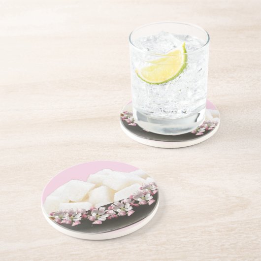 6e Jubileum, ijzer en suiker Zandsteen Onderzetter (Zijkant)