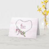 6e Jubileum Ribbon Heart Kaart (Gele Bloem)