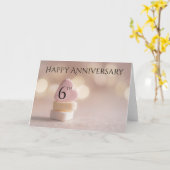 6e jubileum snoep hart kaart (Gele Bloem)