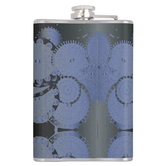 6e Jubileum van het huwelijk Steampunk Iron Medall Heupfles (Achterkant)