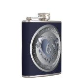 6e Jubileum van het IJzeren Bouw Medallion Heupfles (Rechts)