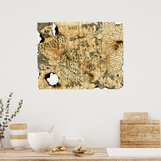 6e Kaart van de vergeten Realm Poster (Keuken)