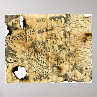 6e Kaart van de vergeten Realm Poster