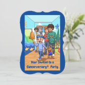 6e Kanker Jubileum Party Uitnodigingen (Staand voorkant)