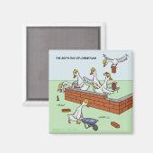 6e Kerstdag (Six Ganzen a-Laying) Magneet (Voorkant / Achterkant)