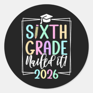 6e klas 2026 afstuderen zesde klas ronde sticker