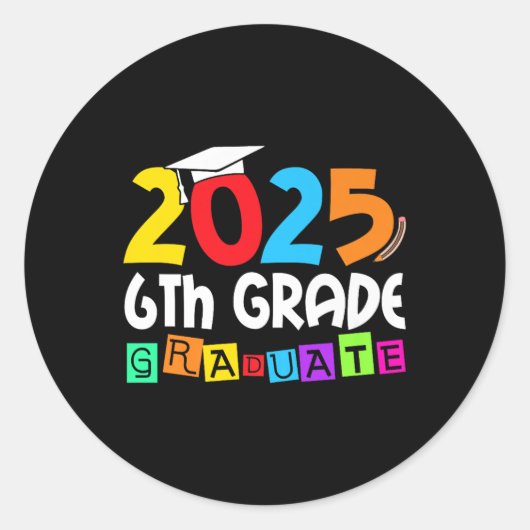 6e klas Afstuderen 2025 zesde klas Afstuderen 202 Ronde Sticker (Voorkant)