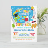 6e klas Afstuderen Pool Party - Boy Kaart (Staand voorkant)