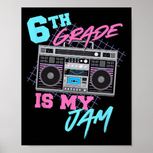 6e klas is mijn ding vintage 80s-boombox leraar S Poster