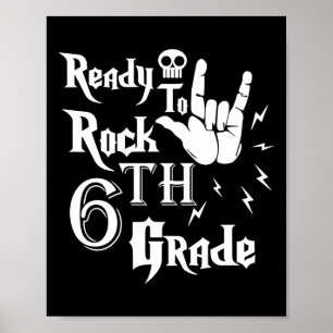 6e klas klaar om 6e klas terug naar school te rock poster