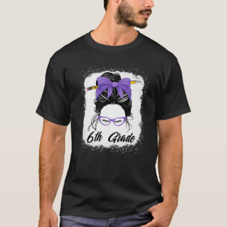 6e klas leraar boodschapper bun vrouwen Paars teru T-shirt