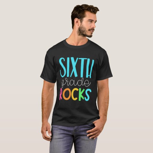 6e klas leraar zesde klas Rocks T-shirt (Voorkant volledig)
