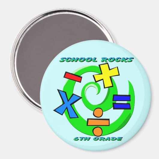 6e klas rotsen - Wiskunde symbolen Magneet (Voorkant / Achterkant)