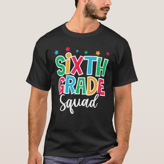 6e klas squad eerste schooldag Welkom terug T-shirt (Voorkant)